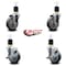 Service Caster 4'' Thermoplastic Rubber Wheel Swivel 1-7/8'' Expanding Stem Caster Set 2 Brakes, 4PK SCC-EX20S414-TPRB-2-TLB-2-178 - alternate 2